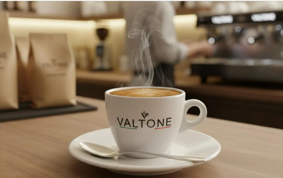 Steaming coffee cup on table