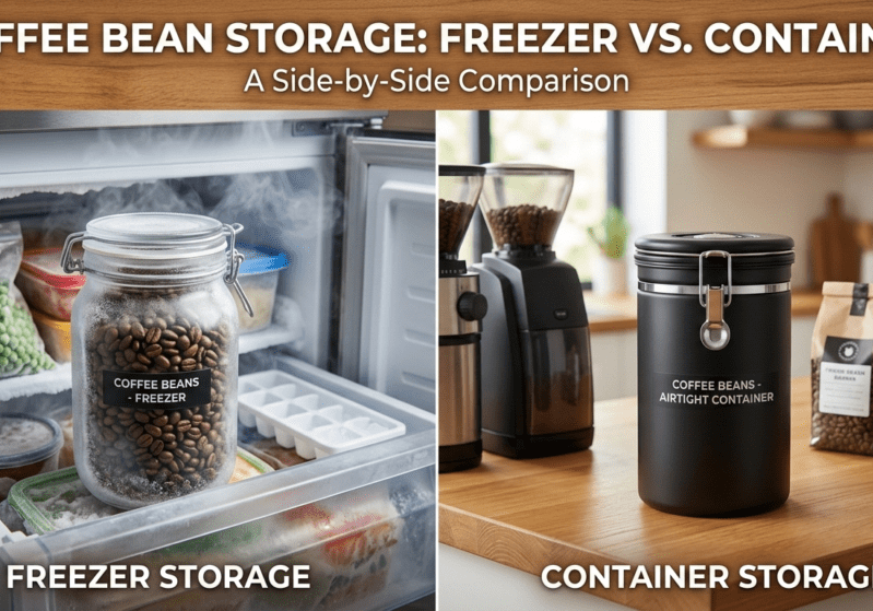 Coffee bean storage comparison: freezer vs. container